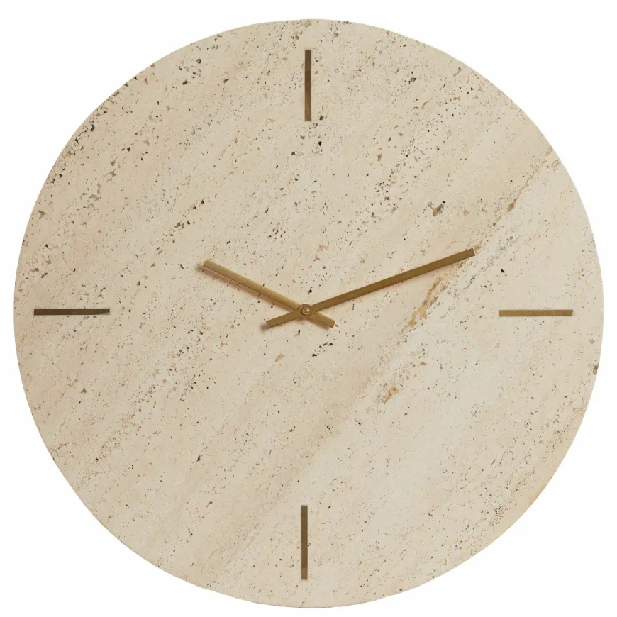 Light en Living Klok Ø43 cm JENAY travertin zand