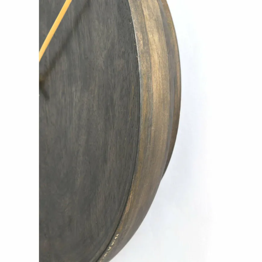 Light en Living Klok Ø56 cm VETI mango hout donker bruin+goud