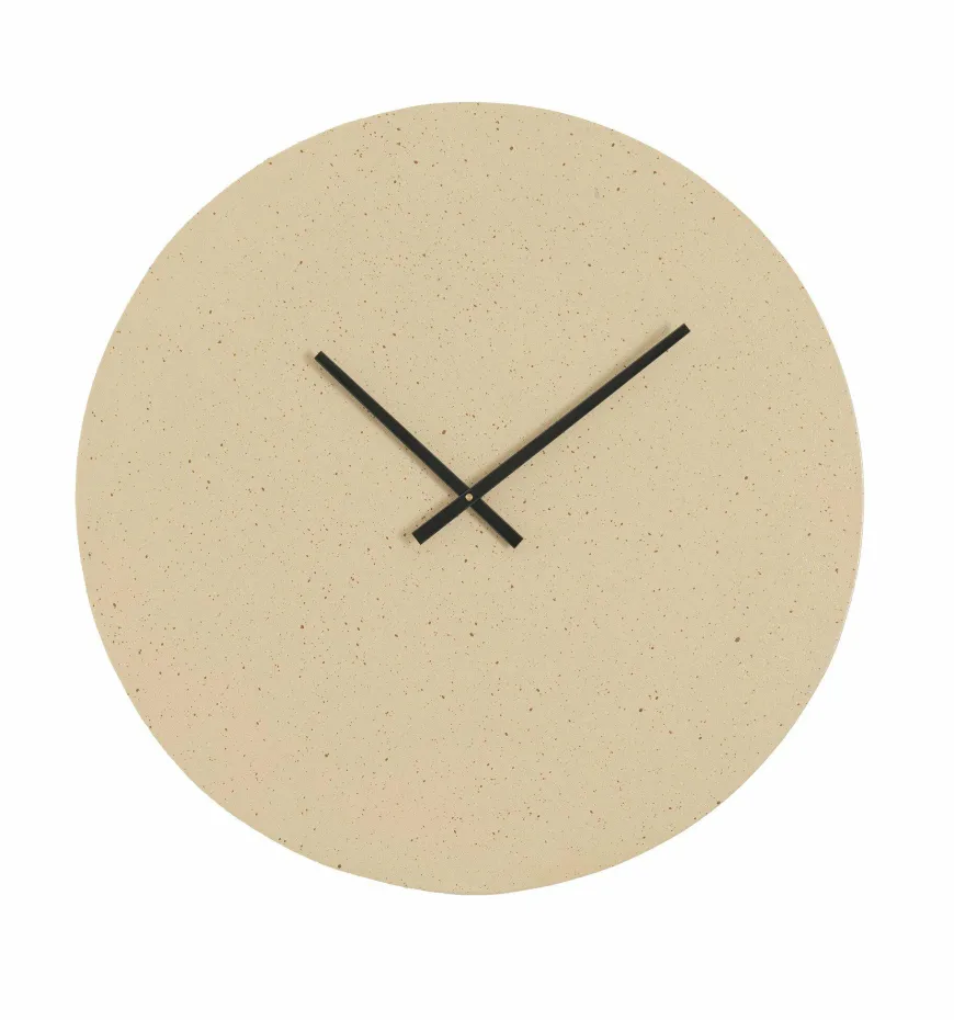 Light en Living Klok Ø59 cm LICOLA mat zand+licht bruin gespikkeld