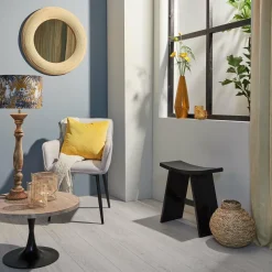 Light en Living Kruk 47x24x50 cm NIEKE zwart