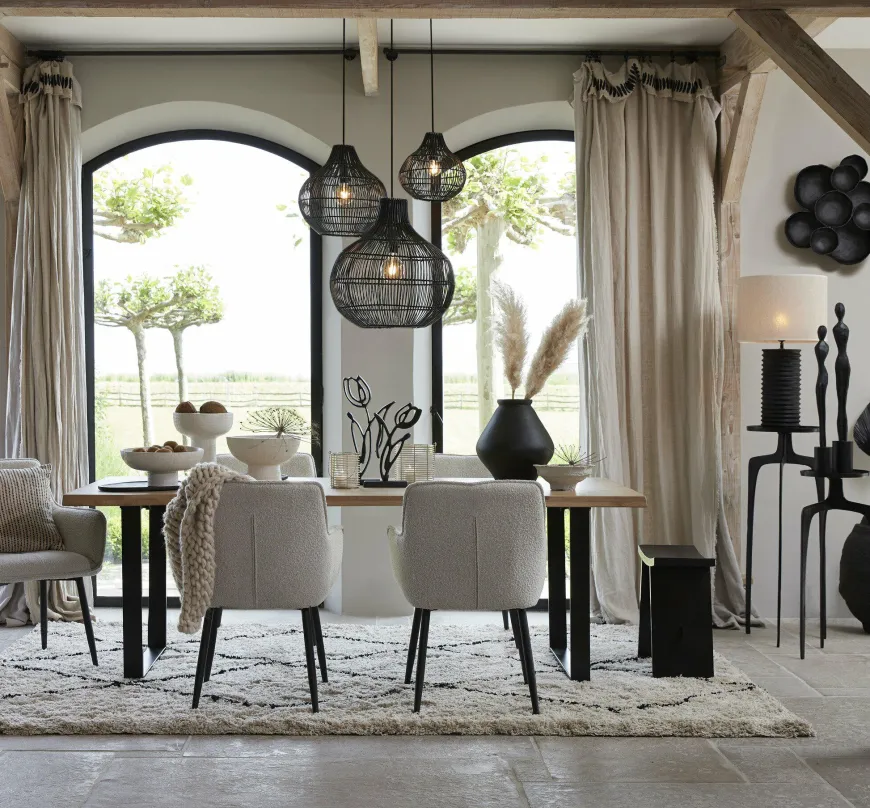 Light en Living Kruk 47x24x50 cm NIEKE zwart