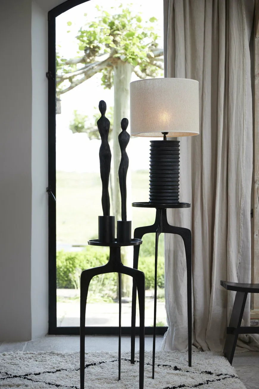 Light en Living Kruk 47x24x50 cm NIEKE zwart