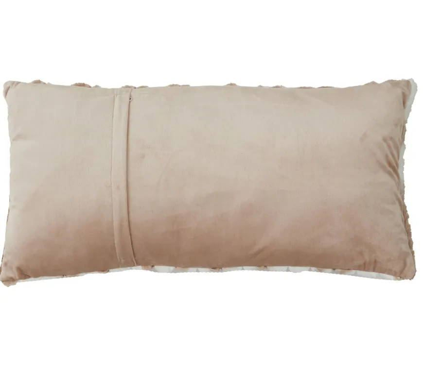 Light en Living Kussen 60x30 cm MABLY velvet crème-bruin