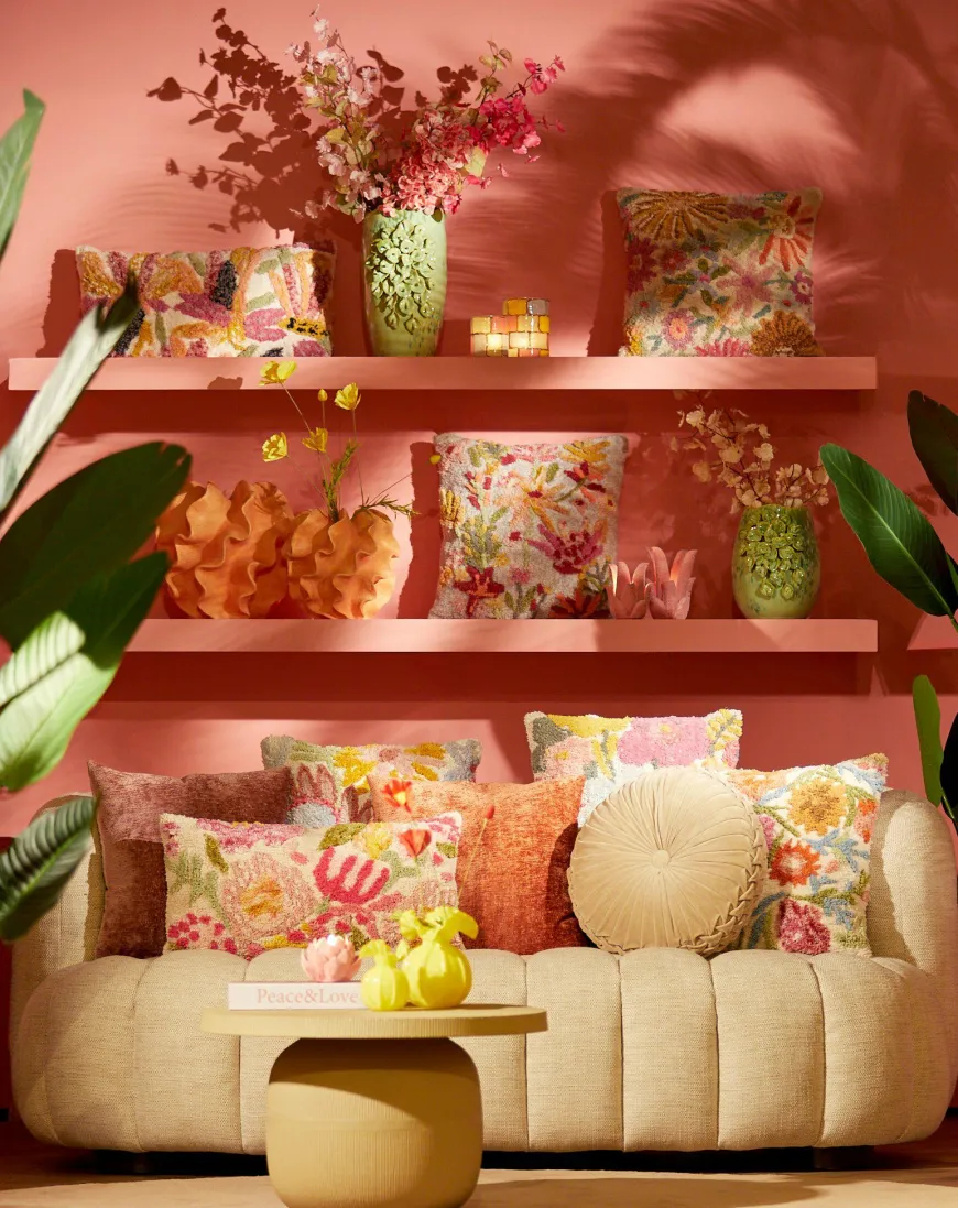 Light en Living Kussen 45X45 Cm LOULOU Creme+Multi