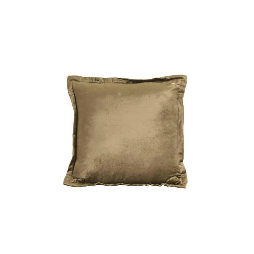 Light en Living Kussen 45x45 cm BAXLEY velvet groen+linnen naturel