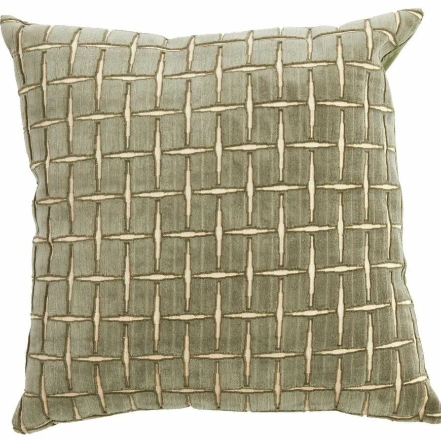 Light en Living Kussen 45x45 cm ROMAIN groen-wit