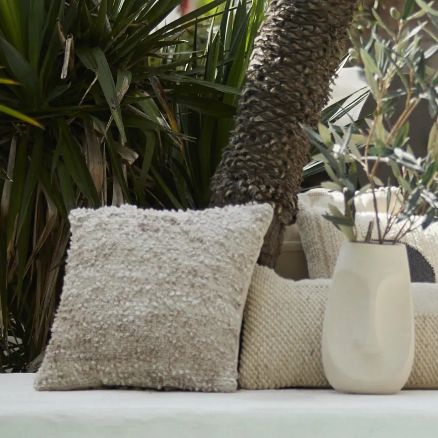 Light en Living Kussen 45x45 cm HUMADA bouclé naturel