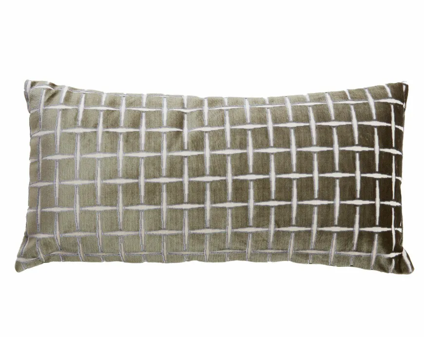 Light en Living Kussen 60x30 cm ROMAIN groen-wit