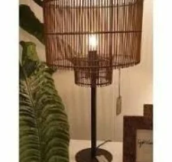 Light en Living Lampenkap RODGER bamboo Bruin Ø30x25 cm