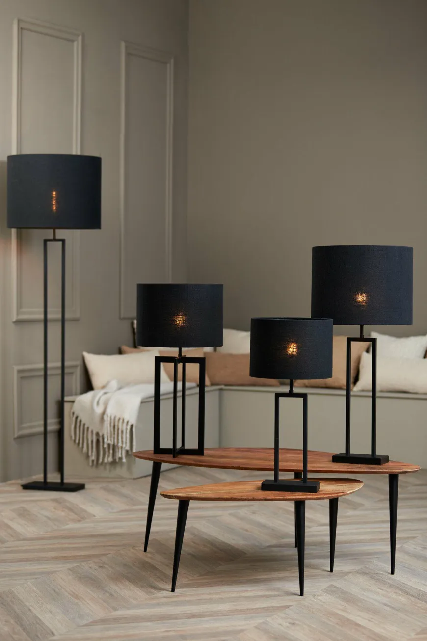 Light en Living Lampenkap cilinder 30-30-21 cm LIVIGNO zwart