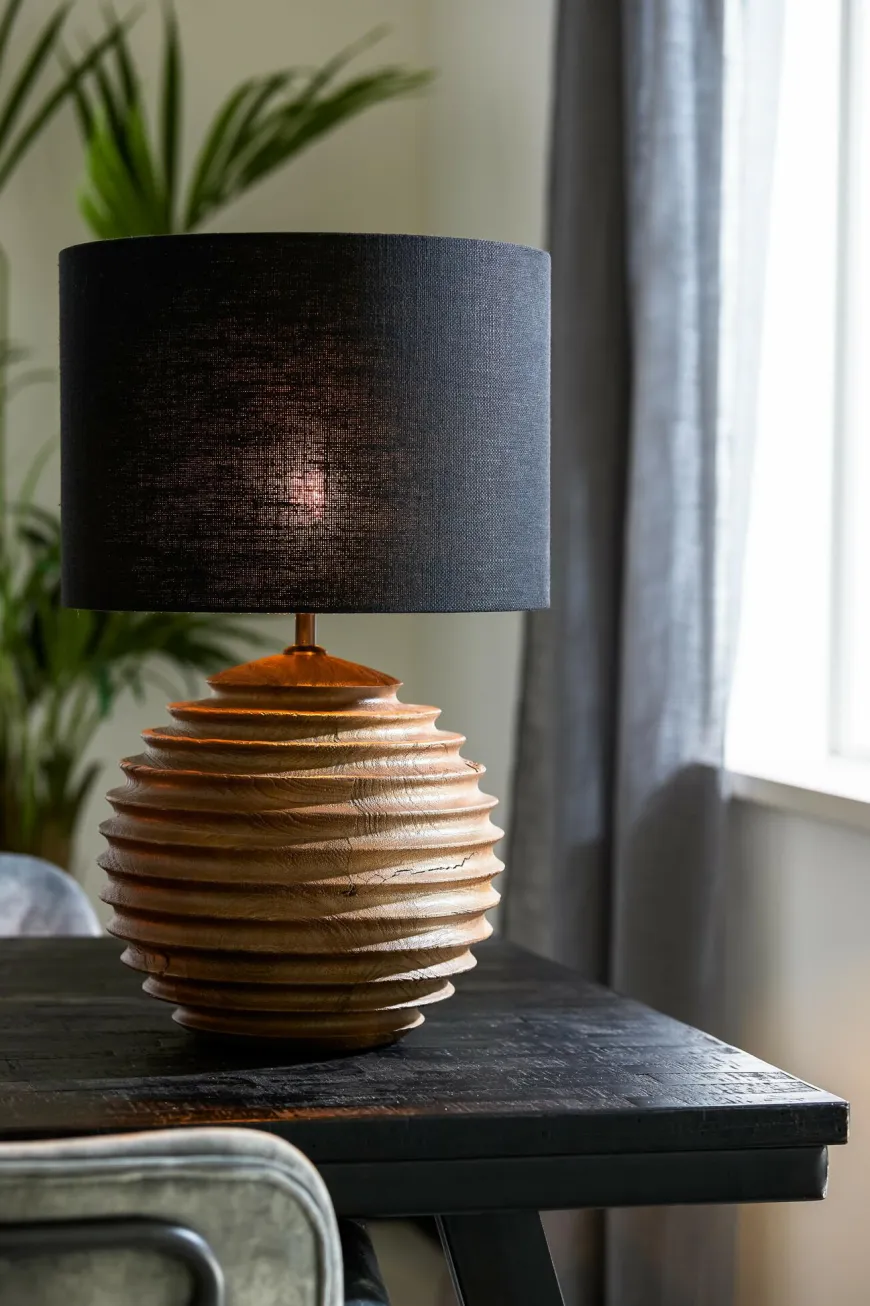 Light en Living Lampenkap cilinder 30-30-21 cm LIVIGNO zwart