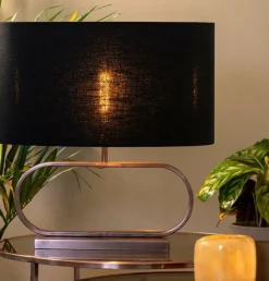 Light en Living Lampenkap ovaal recht Livigno zwart - diverse maten
