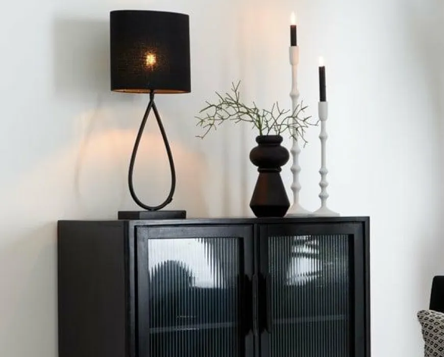 Light en Living Lampenkap ovaal recht Livigno zwart - diverse maten