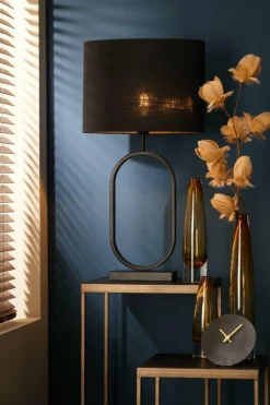 Light en Living Lampenkap ovaal recht Livigno zwart - diverse maten