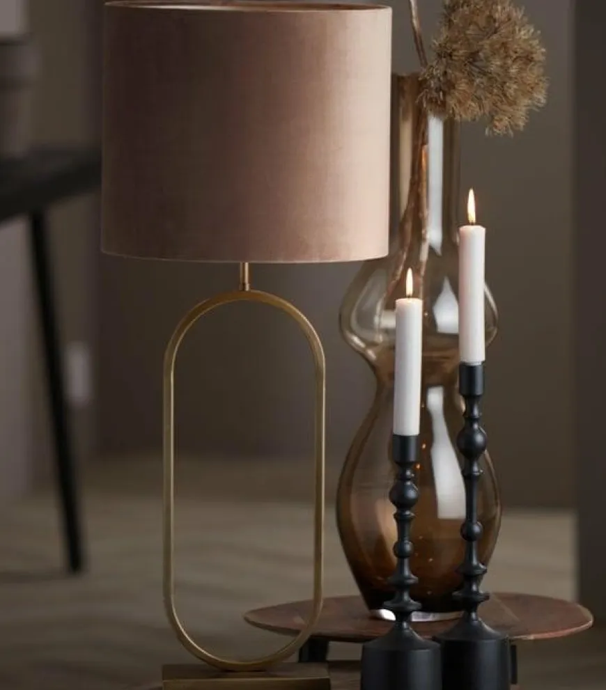 Light en Living Lampenkap cilinder 35-35-30 cm VELOURS chocolade bruin