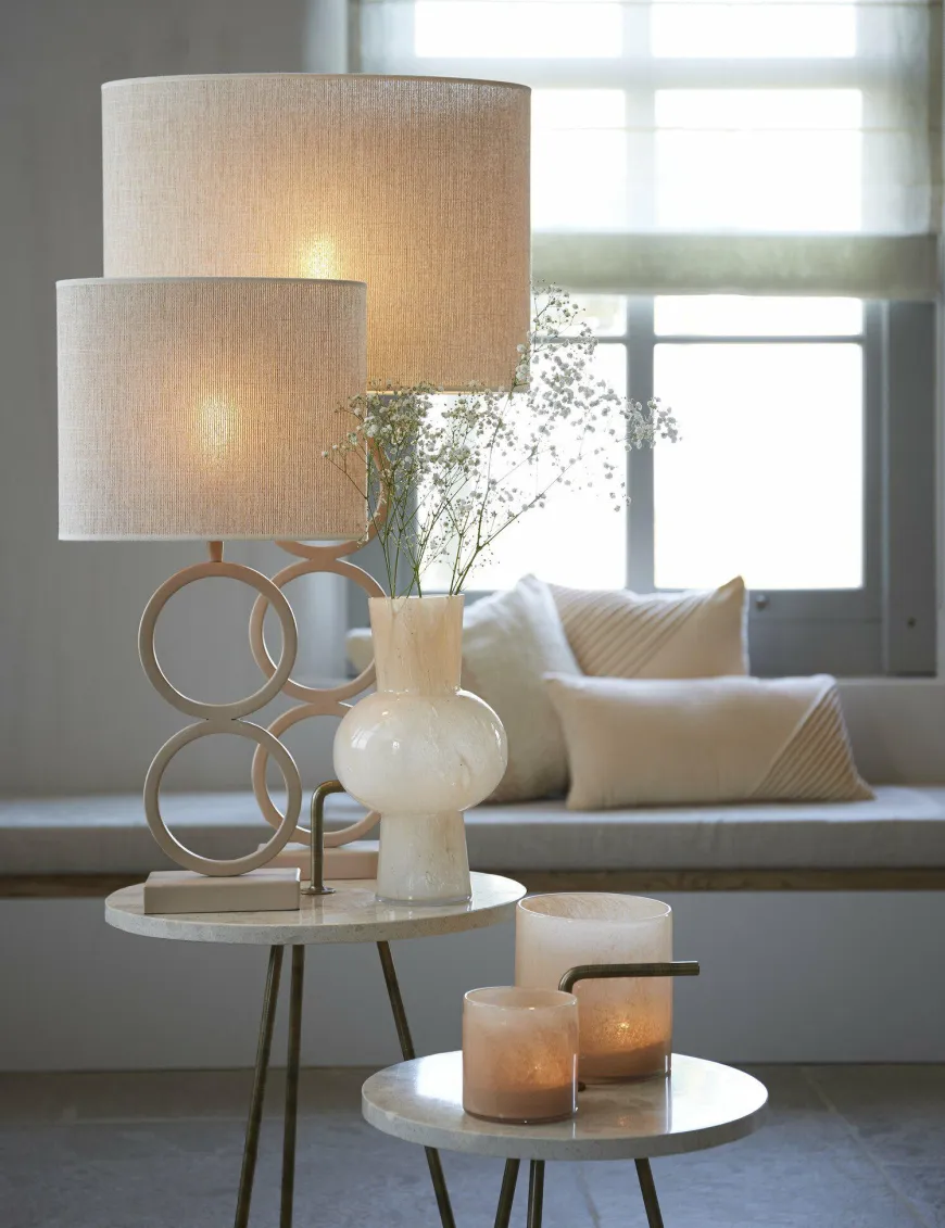 Light en Living Lampenkap ovaal BRESKA parel wit - Diverse maten