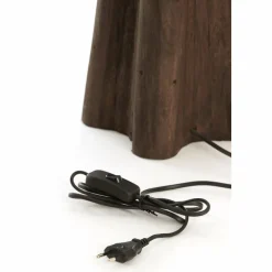 Light en Living Lampvoet 15x15x40 cm NAVELLI hout mat grijs/bruin
