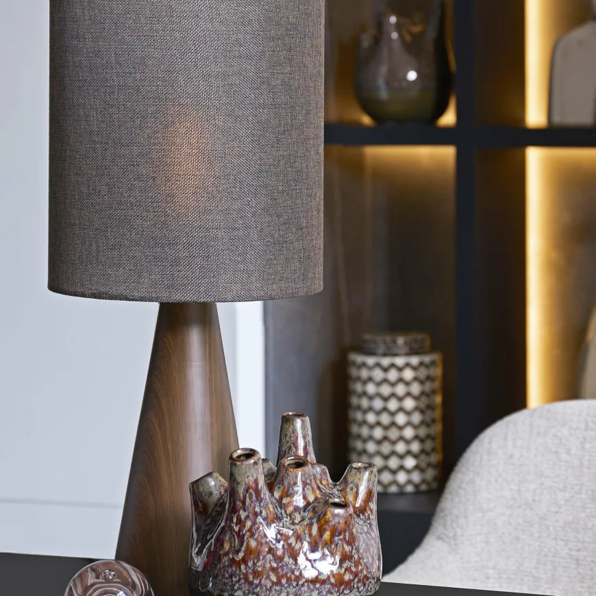 Light en Living Lampvoet Ø13,5X33,5 cm DINAN houtprint donkerbruin