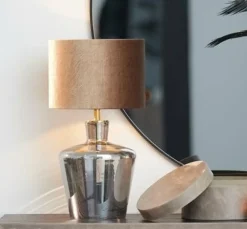Light en Living Lampvoet Ø25x35 cm MYLES smoke glas+antiek brons