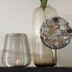 Light en Living Ornament op voet GOUYA agaat+mat zwart