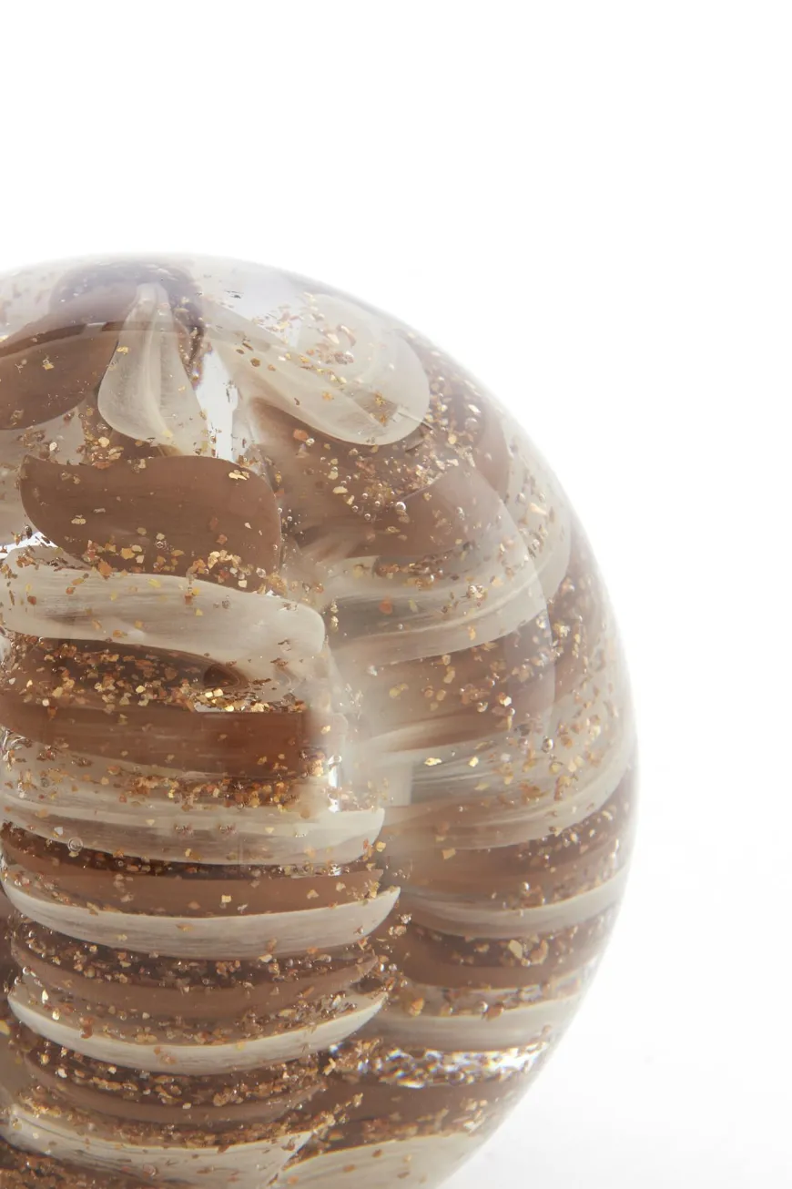 Light en Living Ornament Ø10X10 cm SAEL Glas Bruin+Creme+Glitter