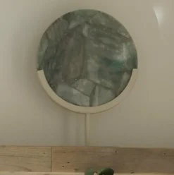 Light en Living Ornament op voet 35x12x50 cm GOUYA groen agaat+crème
