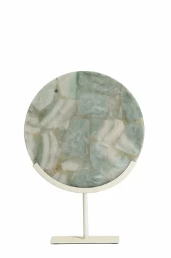 Light en Living Ornament op voet 35x12x50 cm GOUYA groen agaat+crème