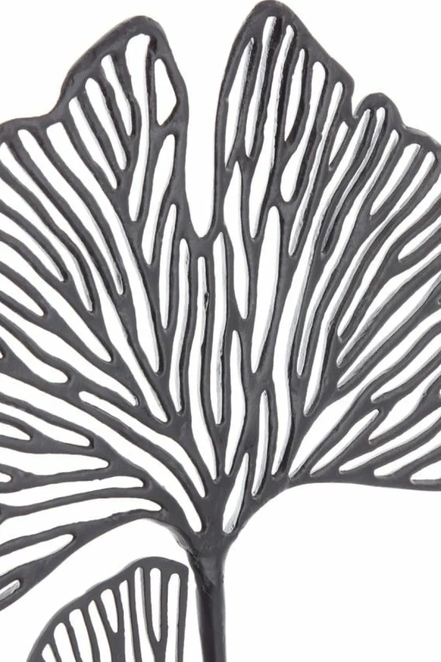 Light en Living Ornament op voet 36x10x48 cm LEAF mat zwart