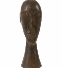 Light en Living Ornament 12x11x38 cm HEAD hout bruin