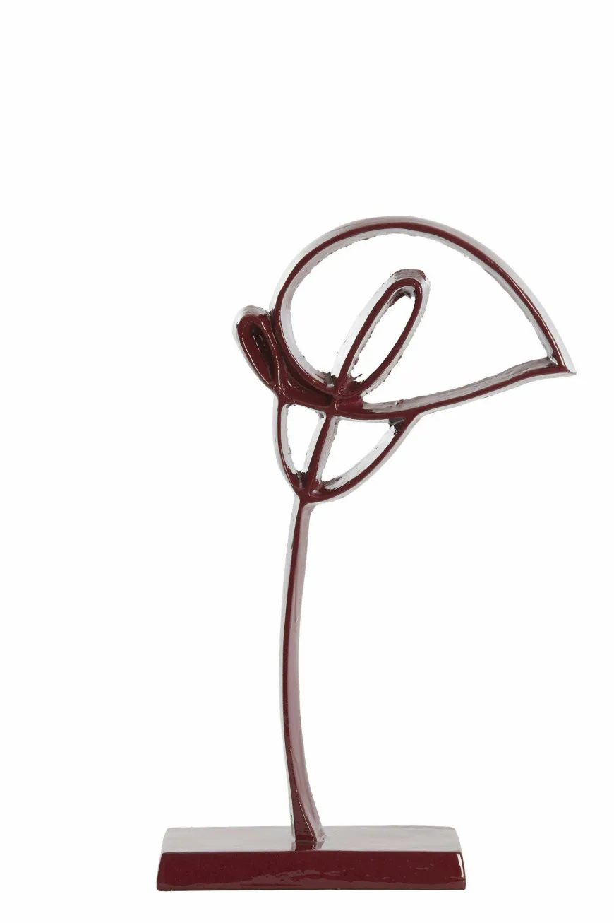 Light en Living Ornament op voet 19x8x38 cm CALLA glans bordeaux