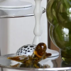 Light en Living Ornament 15,5x14,5x7 cm TURTLE glas amber+wit-zwart