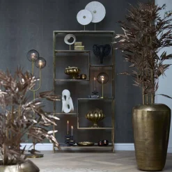 Light en Living Ornament in pot 120x70x120 cm BAMBOO metallic donker brons
