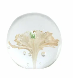 Light en Living Ornament Ø8x8 cm FLOWER glas lichtroze+groen