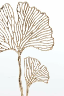 Light en Living Ornament op voet 36x10x48 cm LEAF goud+marmer wit