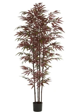 Light en Living Ornament in pot 70x60x180 cm BAMBOO naturel+groen/rood