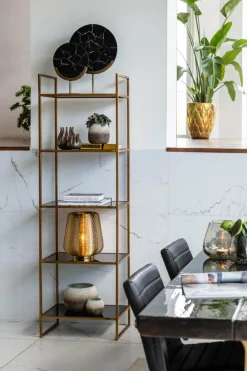 Light en Living Ornament op voet 25x10x35 cm GOUYA zwart agaat+antiek brons