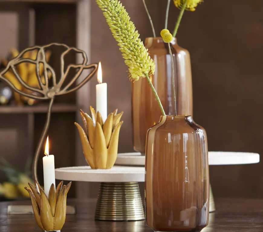 Light en Living Ornament op voet 28x8,5x45 cm PAPAVERU antique brons