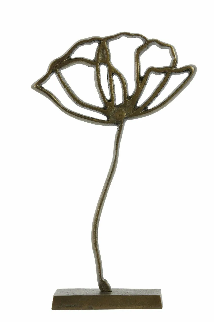 Light en Living Ornament op voet 28x8,5x45 cm PAPAVERU antique brons