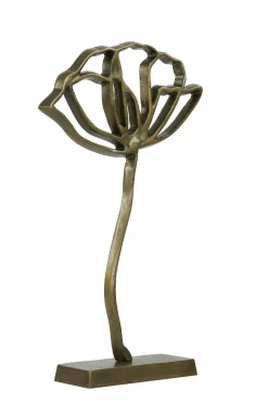 Light en Living Ornament op voet 28x8,5x45 cm PAPAVERU antique brons