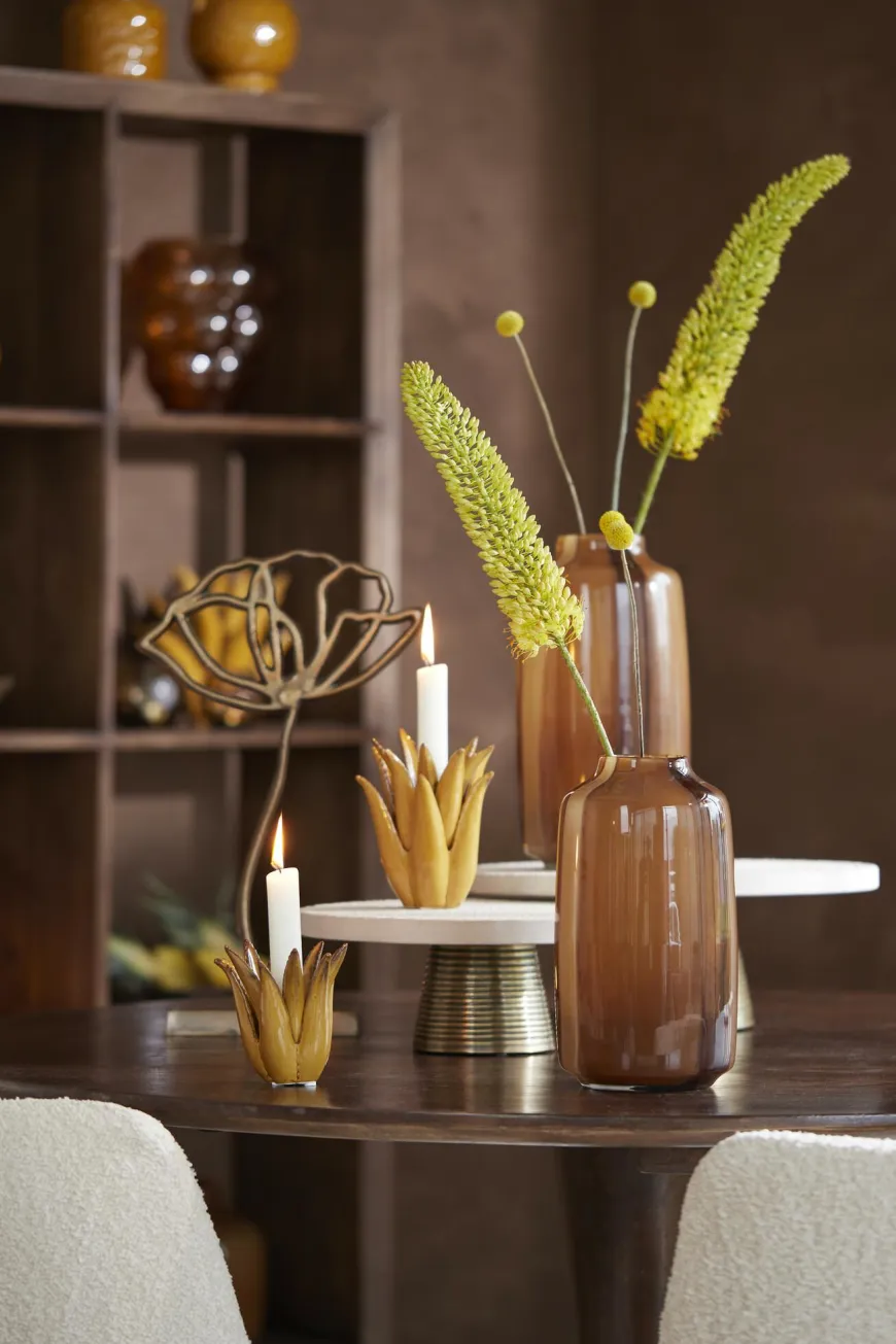 Light en Living Ornament op voet 28x8,5x45 cm PAPAVERU antique brons