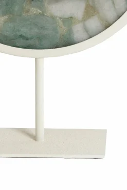 Light en Living Ornament op voet 25x10x35 cm GOUYA groen agaat+crème