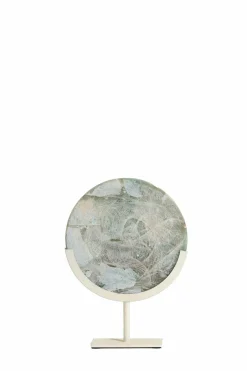 Light en Living Ornament op voet 25x10x35 cm GOUYA groen agaat+crème