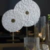 Light en Living Ornament op voet 35x12x50 cm YVO marmer wit+antiek brons