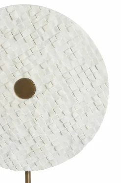 Light en Living Ornament op voet 35x12x50 cm YVO marmer wit+antiek brons