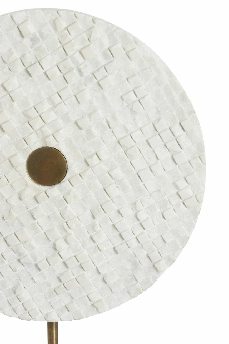 Light en Living Ornament op voet 35x12x50 cm YVO marmer wit+antiek brons