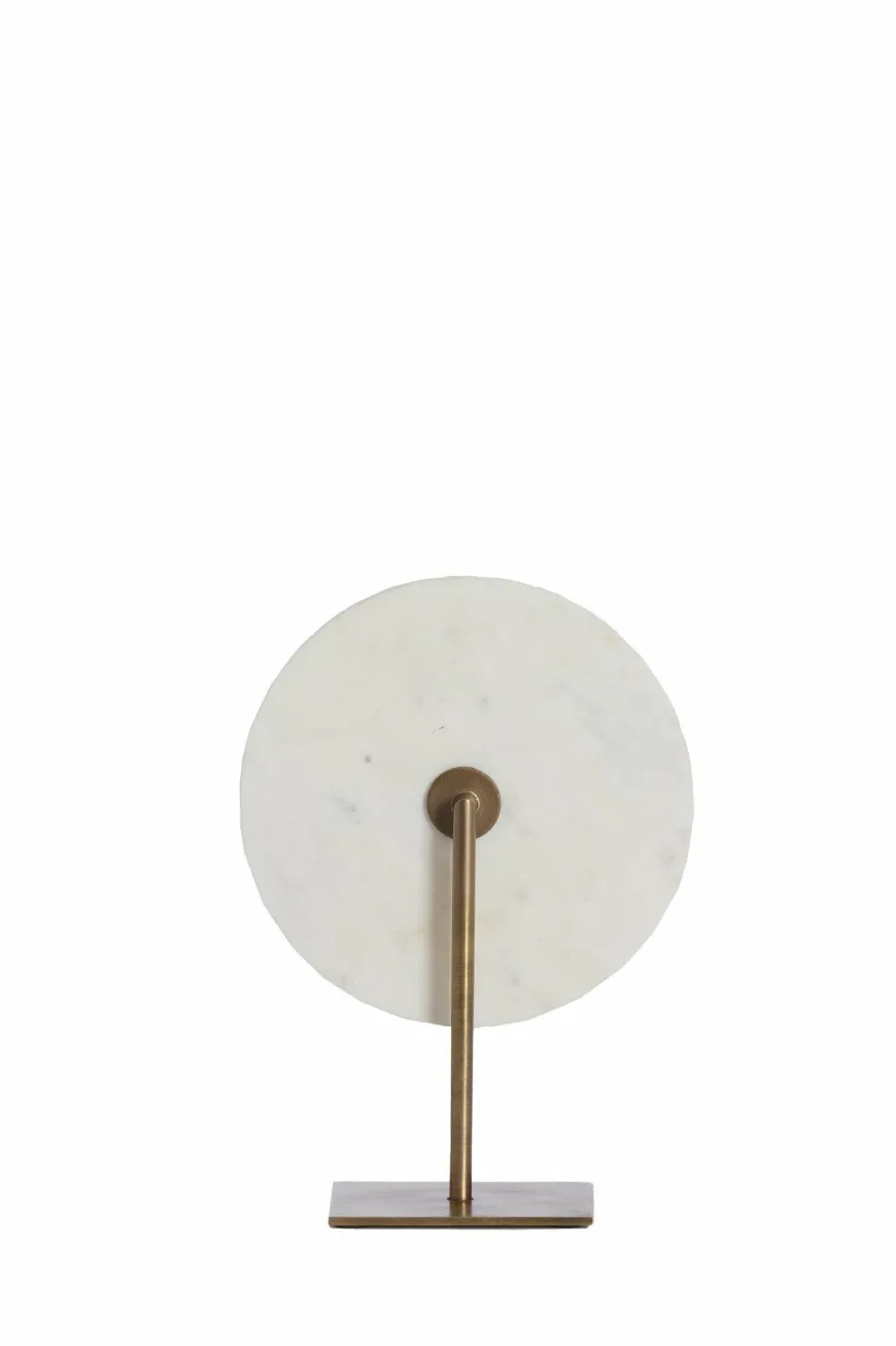 Light en Living Ornament op voet 35x12x50 cm YVO marmer wit+antiek brons