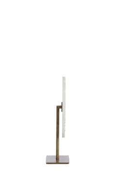 Light en Living Ornament op voet 35x12x50 cm YVO marmer wit+antiek brons