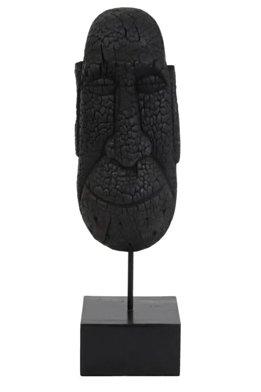 Light en Living Ornament op voet 15x14x47,5 cm MASK hout zwart