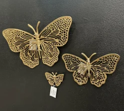 Light en Living Ornament BUTTERFLY set van 3 glanzend goud