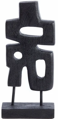Light en Living Ornament op voet 16x9x33 cm SILIA hout mat zwart